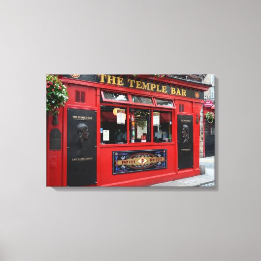 Red Temple Bar pub in Dublin Leinwand (Vorderseite)