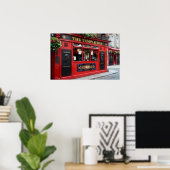 Red Temple Bar pub in Dublin Poster (Heimbüro)