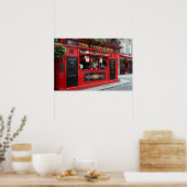 Red Temple Bar pub in Dublin Poster (Küche)
