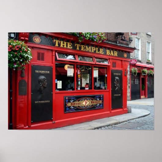 Red Temple Bar pub in Dublin Poster (Vorne)