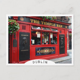 Red Temple Bar pub in Dublin Postkarte