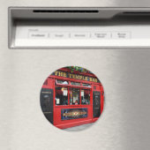 Red Temple Bar pub in Dublin runder Magnet (In Situ (Geschirrspüler))