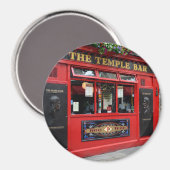 Red Temple Bar pub in Dublin runder Magnet (Vorderseite/Rückseite)