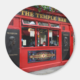 Red Temple Bar pub in Dublin runder Magnet