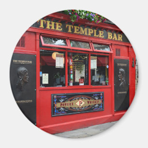 Red Temple Bar pub in Dublin runder Magnet