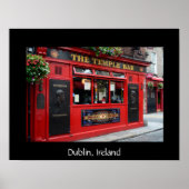 Red Temple Bar pub in Dublin Textposter Poster (Vorne)