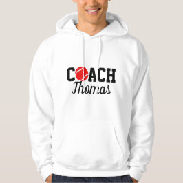 Red Tennis Ball Coach Player Name Typografie Sport Hoodie