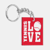 Red Tennis Liebe Schlüsselring (Vorderseite links)