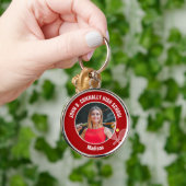 Red Tennis Player Photo High School Spirit Schlüsselanhänger (Hand)