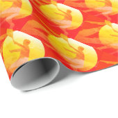 Red Tennis Silhouette Birthday Wrapping Paper Geschenkpapier (Rolleneckpunkt)
