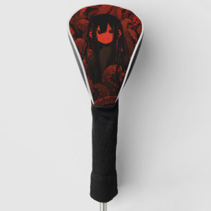 Red Tentacle Horror Anime Girl Golf Headcover