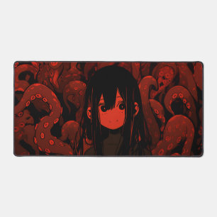 Red Tentacle Horror Anime Girl Schreibtischunterlage