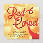 Red Tepet Hollywood Sweet 16 Birthday Einladung (Vorne/Hinten)
