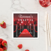 Red Tepet Hollywood Sweet 16 Personalisiert Napkin Serviette (Beispiel)