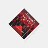 Red Tepet Hollywood Sweet 16 Personalisiert Napkin Serviette (Ecke)