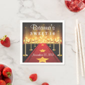Red Tepet Hollywood Sweet 16 Personalisiert Napkin Serviette (Beispiel)