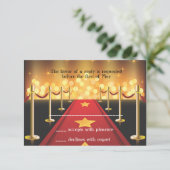 Red Tepet Hollywood Sweet 16 RSVP Card (Stehend Vorderseite)