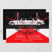 Red Tepet Sweet 16 Party Einladungen (Vorne/Hinten)