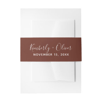 Red Terracotta Rustic Burnt Clay Earthy Wedding Einladungsbanderole