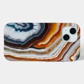 Red Terracotta White Black Blue Gold Agate Geode Case-Mate iPhone Hülle (Rückseite (Horizontal))