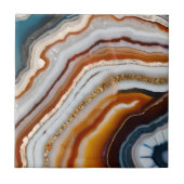 Red Terracotta White Black Blue Gold Agate Geode Fliese (Vorderseite)