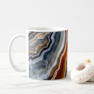 Red Terracotta White Black Blue Gold Agate Geode Kaffeetasse