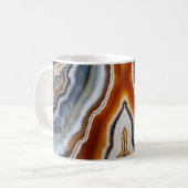 Red Terracotta White Black Blue Gold Agate Geode Kaffeetasse (Vorderseite Links)
