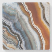 Red Terracotta White Black Blue Gold Agate Geode Steinuntersetzer (Vorderseite)