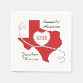 Red Texas Curling Ribbon Wedding Date Serviette (Vorderseite)