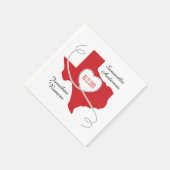 Red Texas Curling Ribbon Wedding Date Serviette (Ecke)