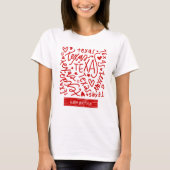 Red Texas Doodle Muster T-Shirt (Vorderseite)
