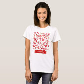 Red Texas Doodle Muster T-Shirt (Vorne ganz)