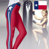 Red Texas Leggings, Texas Flag /sports Leggings
