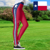 Red Texas Leggings, Texas Flag /sports Leggings