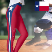 Red Texas Leggings, Texas Flag /sports Leggings