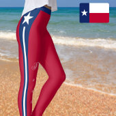 Red Texas Leggings, Texas Flag /sports Leggings