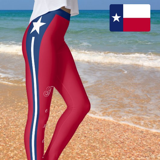 Red Texas Leggings, Texas Flag /sports Leggings