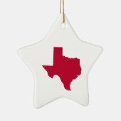 Red Texas Map Form Blank Keramik Ornament (Rechts)