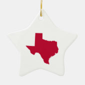 Red Texas Map Form Blank Keramik Ornament (Vorne)