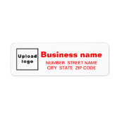 Red Text Business Return Address Label (Vorne)
