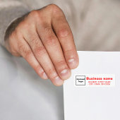 Red Text Business Return Address Label