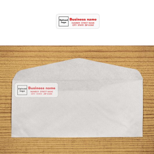 Red Text Business Return Address Label
