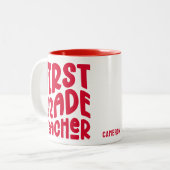 Red Text der ersten Klasse Zweifarbige Tasse (Vorderseite Links)