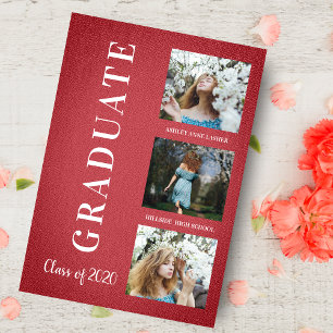 Red Textile Abschluss Drei Foto Session