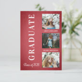 Red Textile Abschluss Drei Foto Session (Stehend Vorderseite)