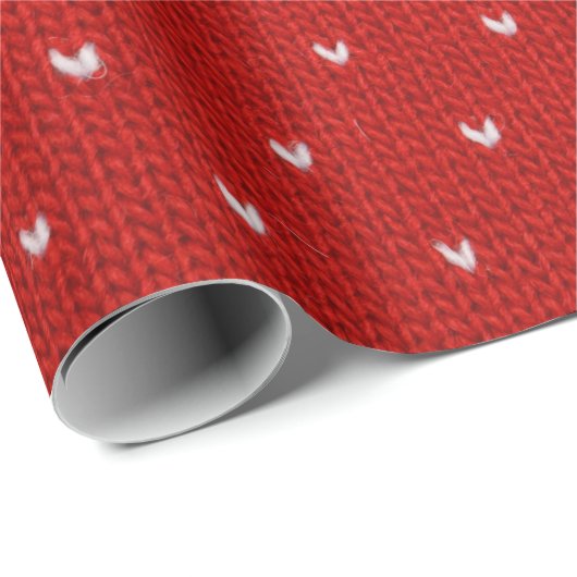 Red Textile Pattern Geschenkpapier (Rolleneckpunkt)