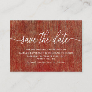 Red Textile Save the Date Begleitkarte