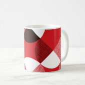Red Textured Diagonal Dynamic Pattern Kaffeetasse (VorderseiteRechts)