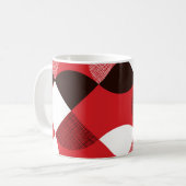 Red Textured Diagonal Dynamic Pattern Kaffeetasse (Vorderseite Links)