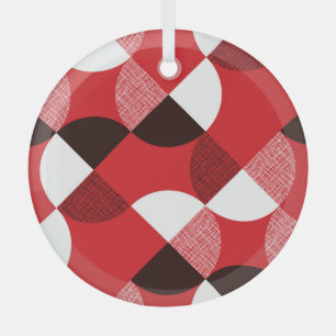 Red Textured Diagonal Dynamic Pattern Ornament Aus Glas